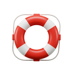 Red and White Lifebuoy Rescue Ring Safety Floatation Device 3d sea boat ship icon water ocean design