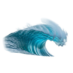Stunning Turquoise Ocean Wave Isolated on Black Background sea blue curl foam aqua water power white