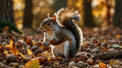 Cute Squirrel in a forest 
