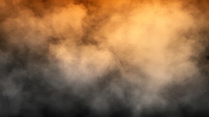Fototapeta premium Dark orange gradient background with soft, ethereal cloud formations for digital art and wallpaper design