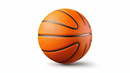 and detailed basketball isolated on a transparent background in a 16 9 aspect The basketball is the sole focus showcasing its sport equipment shape texture
