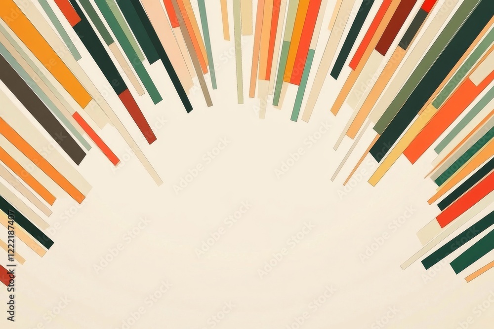 Poster Abstract Background with Colorful Lines in a Retro Style