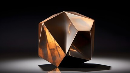 Sleek and minimalist cubip shaped decorative object in a contemporary interior design setting  This abstract