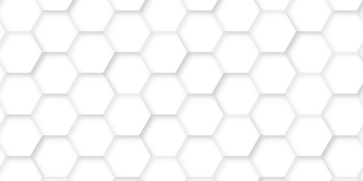 Abstract geometric vector design pattern with hexagonal shapes and modern digital texture for futuristic technology Illustrations. white hexagon design concept with geometric background.
