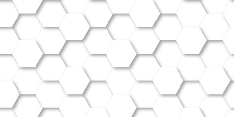 Fototapeta premium Abstract geometric vector design pattern with hexagonal shapes and modern digital texture for futuristic technology Illustrations. white hexagon design concept with geometric background.