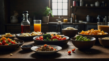 A Healthy Colorful Meal.Generative AI