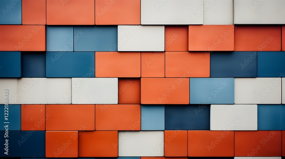 Poster mesmerizing cubip pattern adorning the wall of a modern sleek building this abstract geometric desig