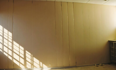 Obraz premium Golden wall with soft shadows from sunlight. 