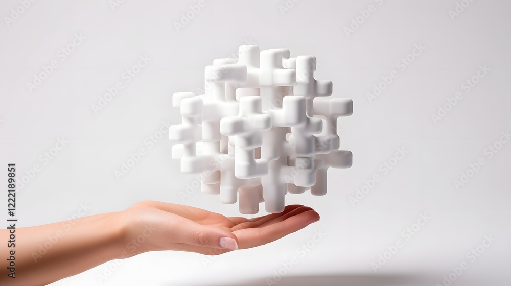 Poster sleek and striking cuboid sculpture showcased on a clean white studio background highlighting the mi