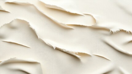Intricate detail, a closeup examination of torn paper's textured edges and layered fragments