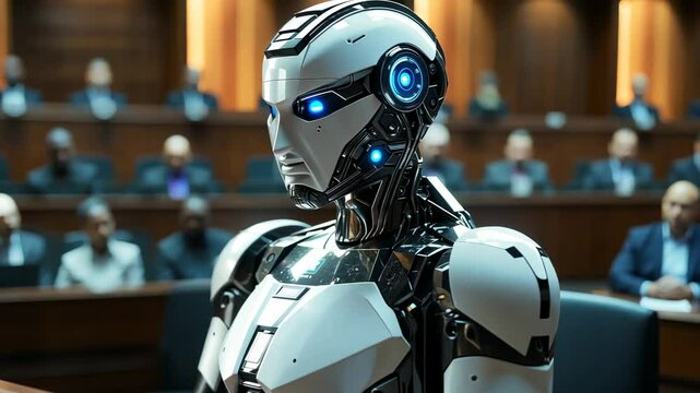 The Robot in Courtroom Scene