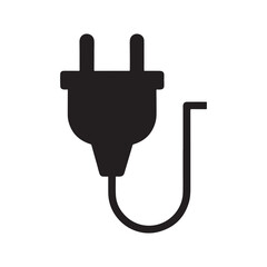 Vector silhouette image of a electric plug power icon