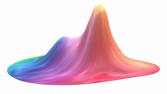 Abstract scatter plot clipart with rainbow gradient for statistical analysis on white background