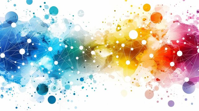Abstract scatter plot clipart for statistical analysis with rainbow gradient on white background