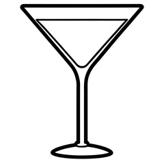 Minimal Martini Glass Line Art