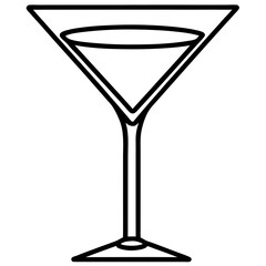 Minimal Martini Glass Line Art