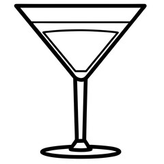 Minimal Martini Glass Line Art