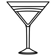 Minimal Martini Glass Line Art