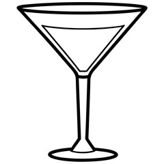Minimal Martini Glass Line Art