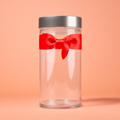 Obraz premium Empty Valentine Jar with Bow