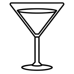Minimal Martini Glass Line Art