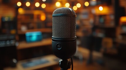 Professional Studio Condenser Microphone for Podcast Recording and Broadcasting