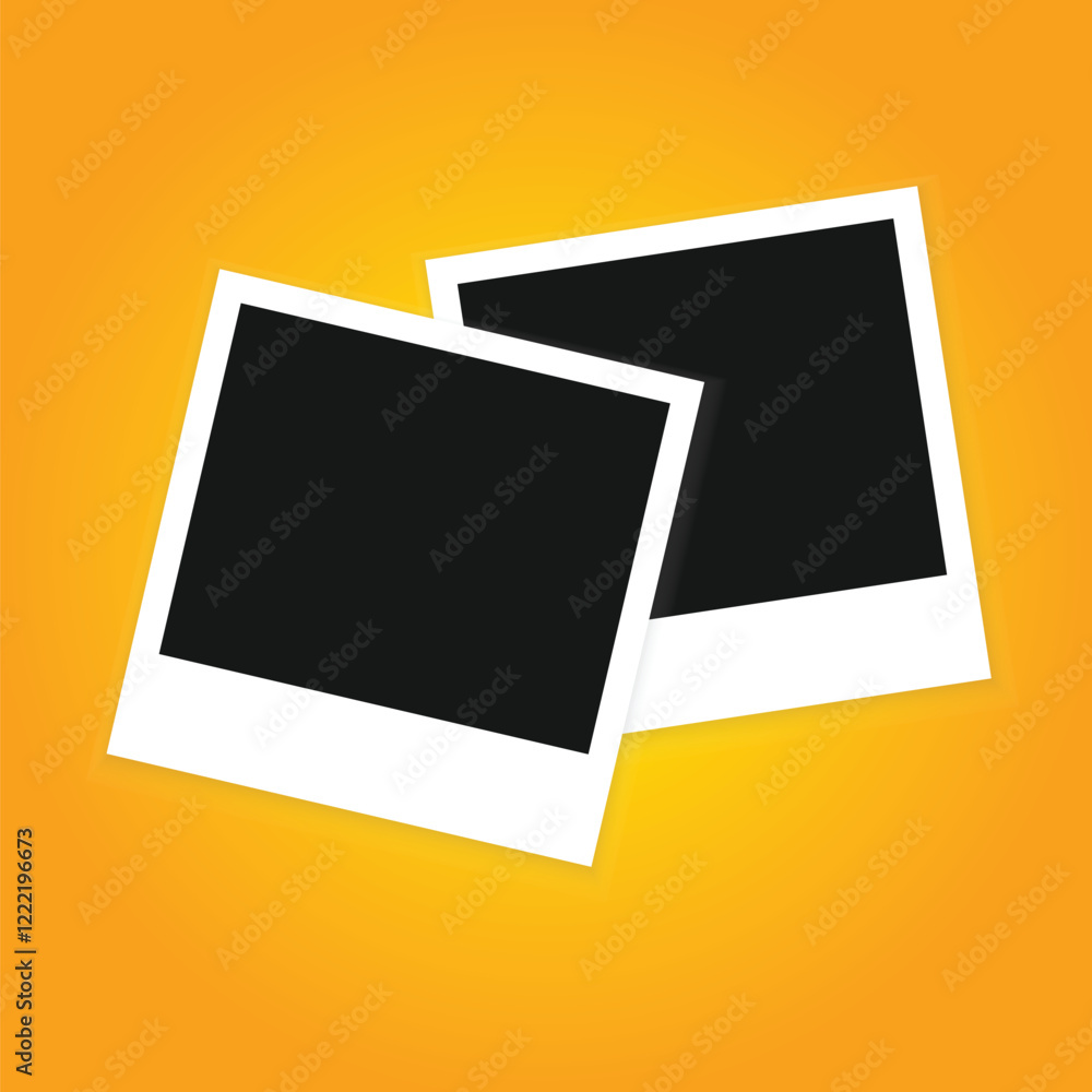 Aufkleber Photo frames with transparent background. blank Photography of a retro with a shadow. set realistic photo card frame mockup with different shadows