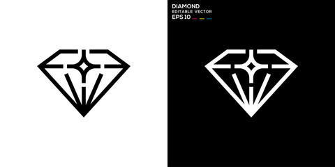Diamond logo. Jewelry, women, investment. Vector icon symbol design template EPS 10.