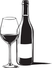 wine bottle and glass