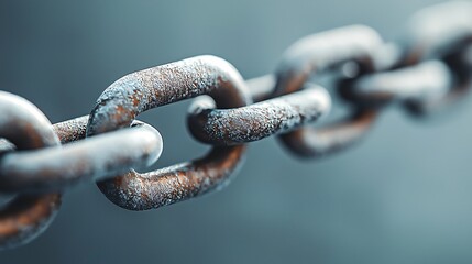 Rusty Metal Chain Links Close Up Industrial Strength Interlocking Texture