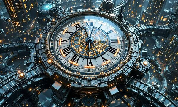 Cityscape Clockwork Mechanism Timelapse