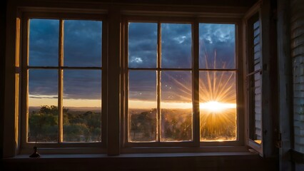 The atmosphere of a photo taken out by a window with light shining in.
