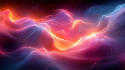 Fototapeta premium Futuristic Surreal Digital Waves with Neon Glow. Generative AI