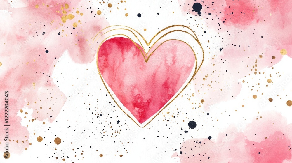 Poster a charming heart sits at the center of an artistic swirl of pastel colors, blending soft pinks and g