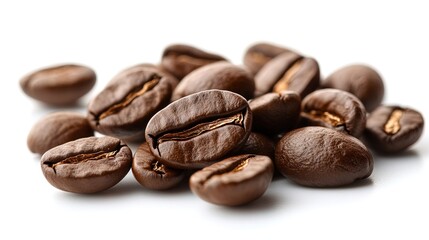 Obraz premium Coffee Beans on White Surface