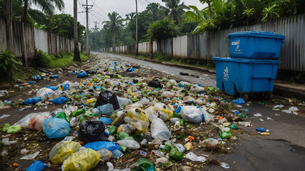 garbage bin in the park