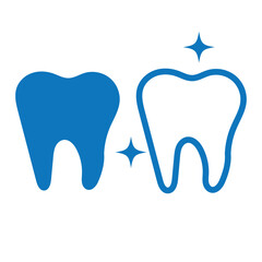 Tooth line icon set. Dental clinic logo. Clean teeth. Vector EPS 10
