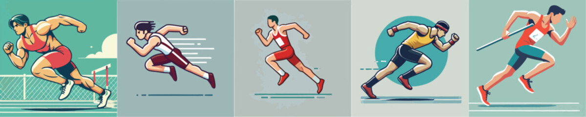 Collection of vectors of an Olympic athlete