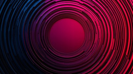 Abstract Circular Design Red and Blue Concentric Rings Technology Background