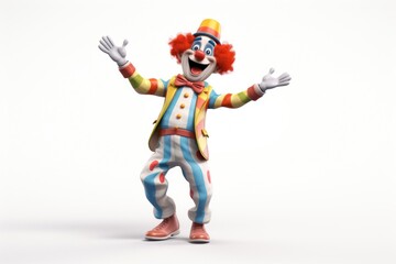 Clown cartoon white background representation.