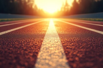 Running Track at Sunset: Achieve Your Fitness Goals