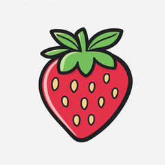 Obraz premium Strawberry illustration on plain background