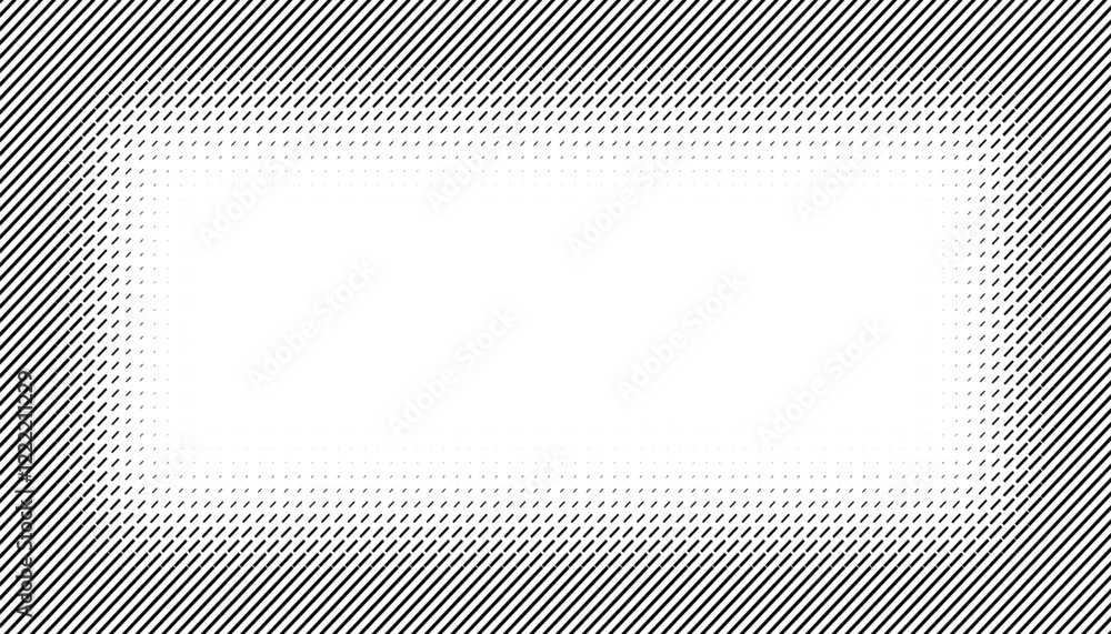 Poster black and white diagonal lines woth frame effect. smooth transition of lines patterns. vector format