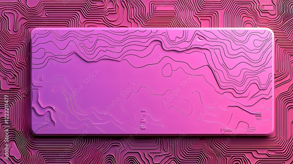 Poster abstract purple 3d topography texture intricate lines and gradient design