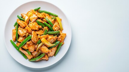 Savory Chicken and Green Bean Stir Fry with Sesame Seeds