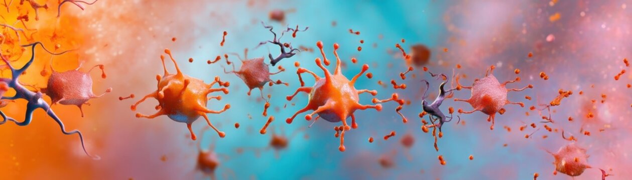 Artistic representation of neural precursor cells showcasing their potential in brain development and regeneration.
