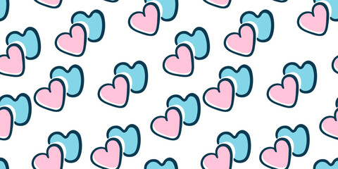 seamless pattern with hearts shapes. Element for decoration design postcards poster print invitation background textile wrapping wallpaper packaging backdrop textile