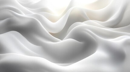 Fototapeta premium Flowing white abstract texture with soft gradient transitions. Generative AI