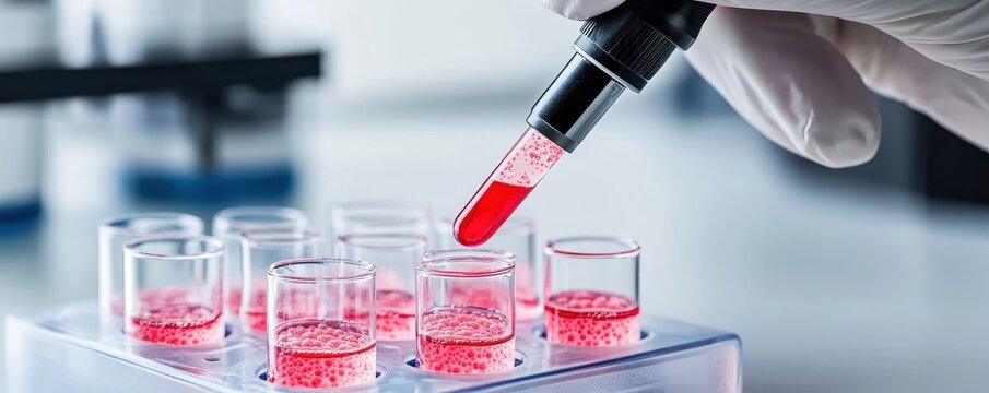 Scientist in a lab conducting research on neural precursors for advancements in neuroscience and regenerative medicine.