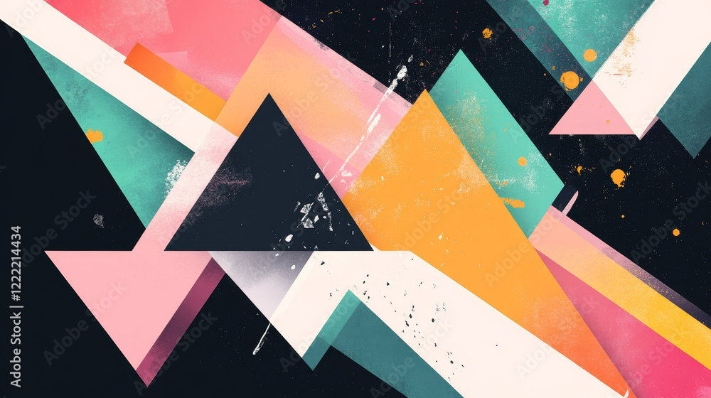 Poster abstract template geometric flyer with color triangles. design element